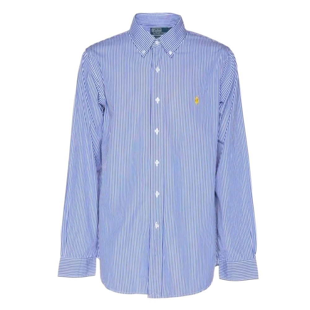 RALPH LAUREN Navy Striped Button Down Shirt Size L